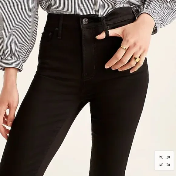 J. Crew 10" highest-rise toothpick jean in true black* - Picture 3 of 6